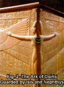 Fig. 2 - The Ark of Osiris Guarded by Isis and Nephthys (click to enlarge)